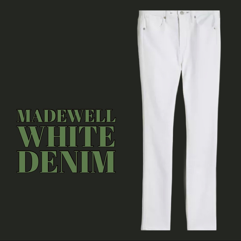 Madewell 10" High-Rise Skinny Jeans in Pure White